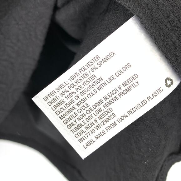 Xhilaration Dress Women's Size Medium A-Line Lace Trim Textured Black Tan - Picture 7 of 7